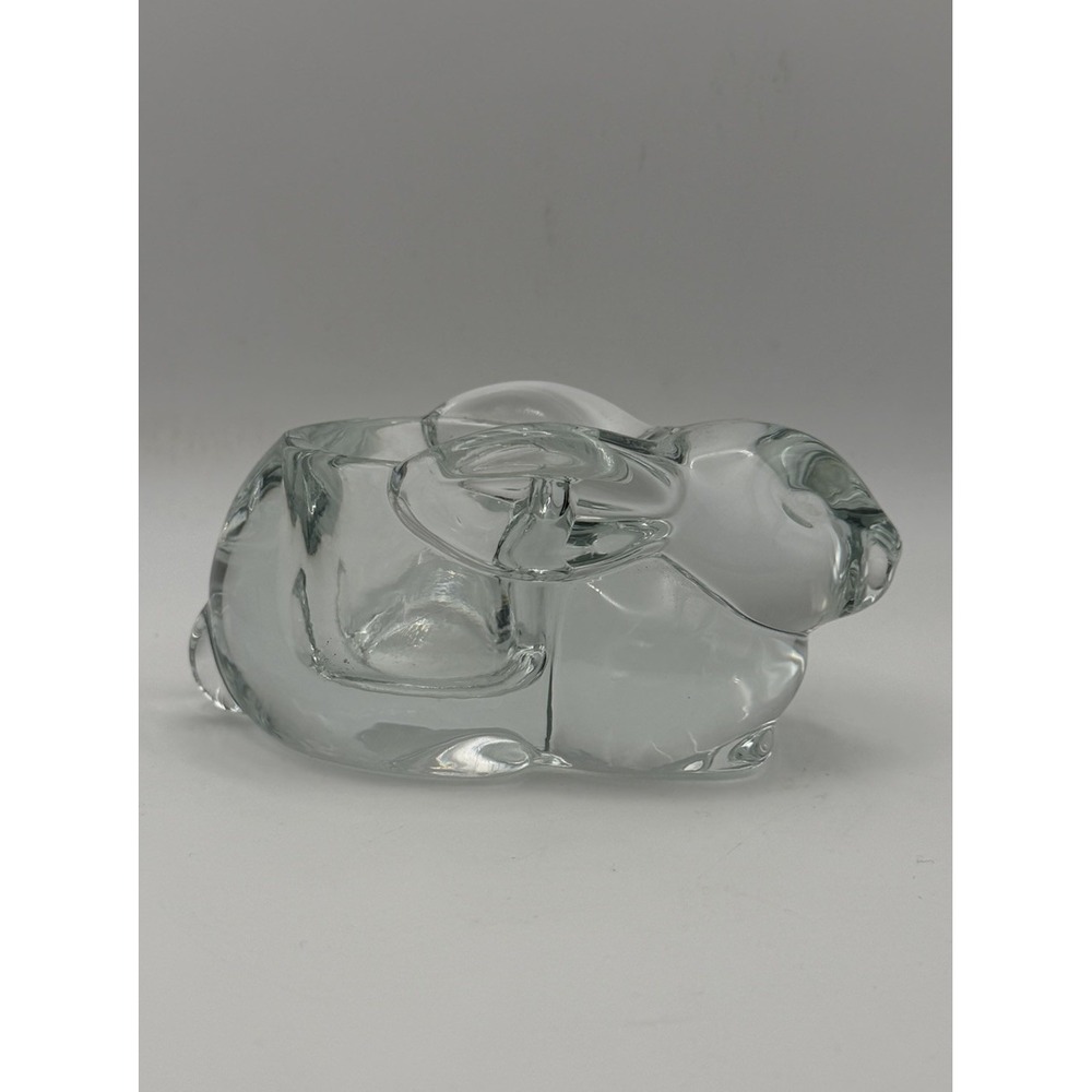 Clear Glass Rabbit Bunny Candle Holder Votive Tealight Figurine Easter Decor